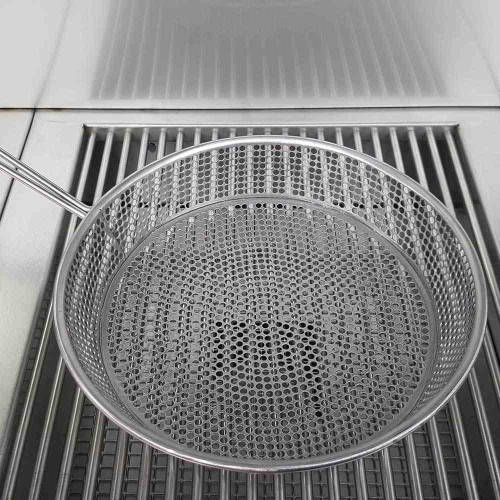 Perforated frying pan - Stainless steel - Charcoal barbecue